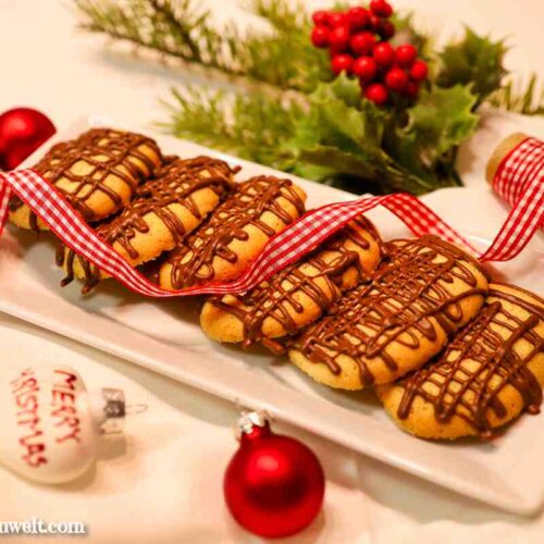 Sandgebäck wie vom Bäcker verziert mit Kuvertüre - Foodblog Topfgartenwelt