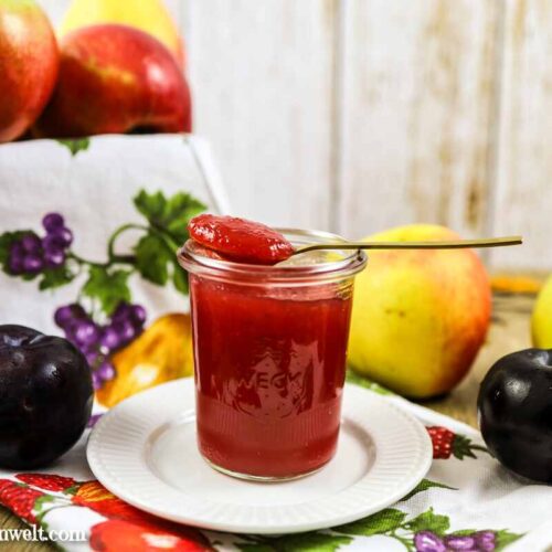 Apfel-Pflaumen-Marmelade optional mit Zimt | alternativ Apfel-Zwetschgen-Marmelade - Foodblog Topfgartenwelt