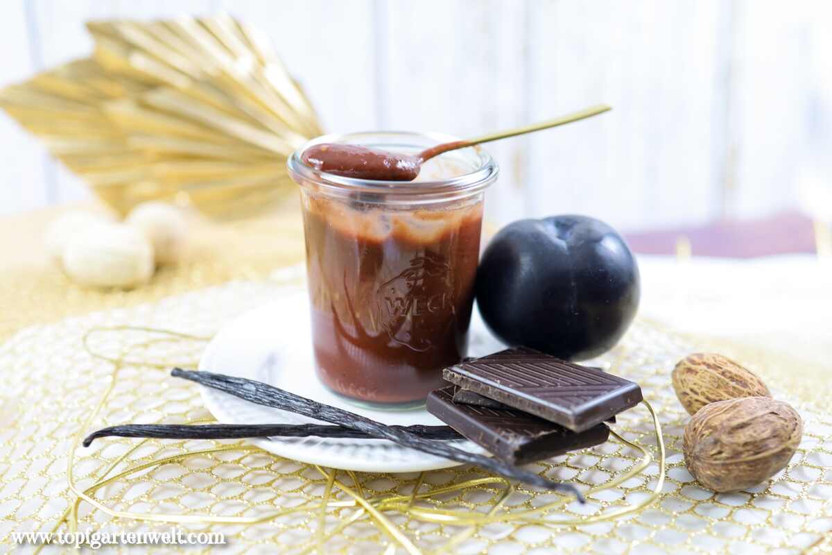 Pflaumenmarmelade mit Schokolade und Vanille - Foodblog Topfgartenwelt