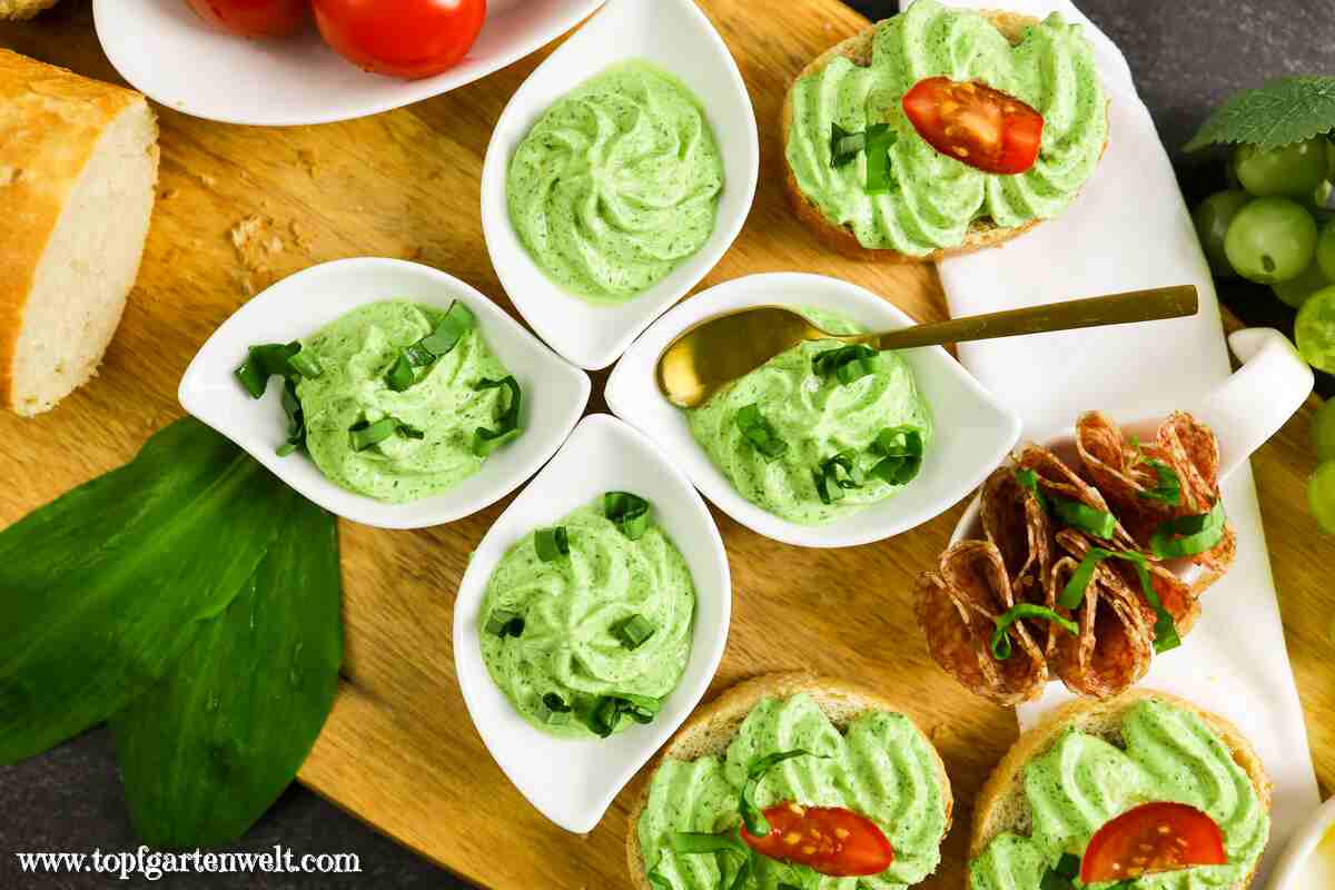 Bärlauch Aufstrich mit Frischkäse - Rezept aus Food Boards - Christian Verlag - Foodblog Topfgartenwelt