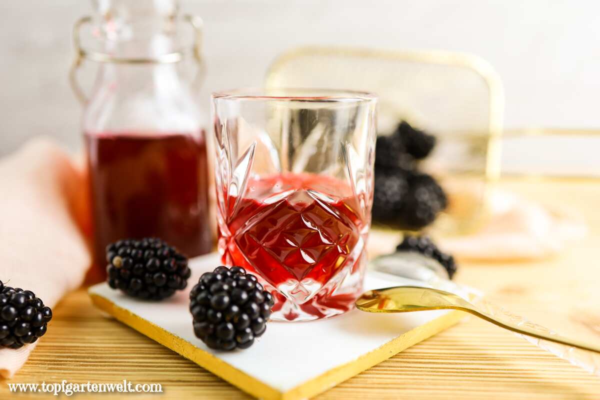 Brombeerlikör mit Wodka aus Saft