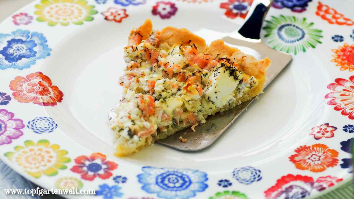 Quiche mit Räucherlachs aus Nordische Sehnsuchtsküche - Foodblog Topfgartenwelt